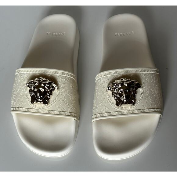 NIB $425 Versace Medusa Head Slides Sandals White 9.5 US (39.5) DSR262CN 1003190 - Picture 7 of 14